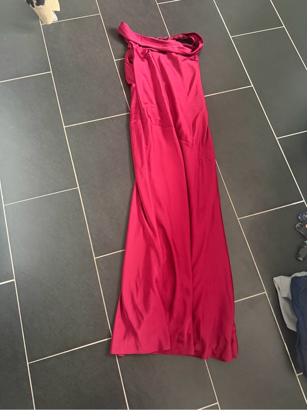 Azazie A6 Cranberry Formal Gown Cowl Neck Sleeveless Floor Length Dress - Picture 8 of 12